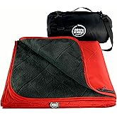 DOWN UNDER OUTDOORS Large Waterproof Windproof Extra Thick 350 GSM Quilted Fleece, or Sherpa Stadium Blanket