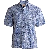 Johari West Ripple Rosso Tropical Hawaiian Cotton Batik Shirt for Men