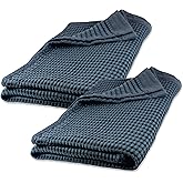 GILDEN TREE Waffle Bath Sheet Quick Dry Towel, Thin Luxury Bath Towels, 40x80 Large Bath Towels 2 Pack Bath Sheets, Modern Style (Midnight Blue)