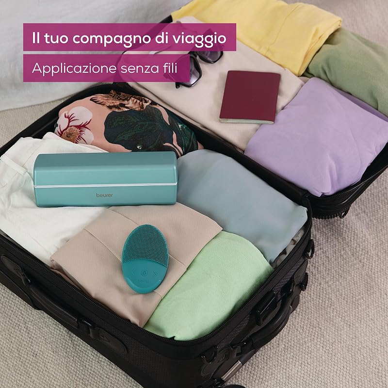 FC 52 Laguna Spazzola per il Viso Vibrante in Silicone, Pulizia Profonda dei Pori con Funzione Massaggio, Impermeabile, Adatta a Tutti i Tipi di Pelle