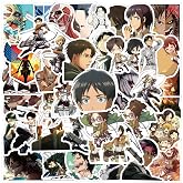 50PCS Attack on Titan Stickers Japanese Anime Stickers,Hot Japanese Anime Vinyl Sticker for Water Bottle Laptop Phone Scrapbooking Journaling for Adults Teens for Party Supply Favor Decor (JJDJR)