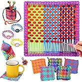 Chanceboleng 2-in-1 Weaving Loom Kit Toys for Kids and Adults Easy Potholder Loom Knitting Activity for Beginners Ideal Gifts for Girls Ages 6 7 8 9 10 11 12 DIY Arts and Crafts 288 Craft Loops