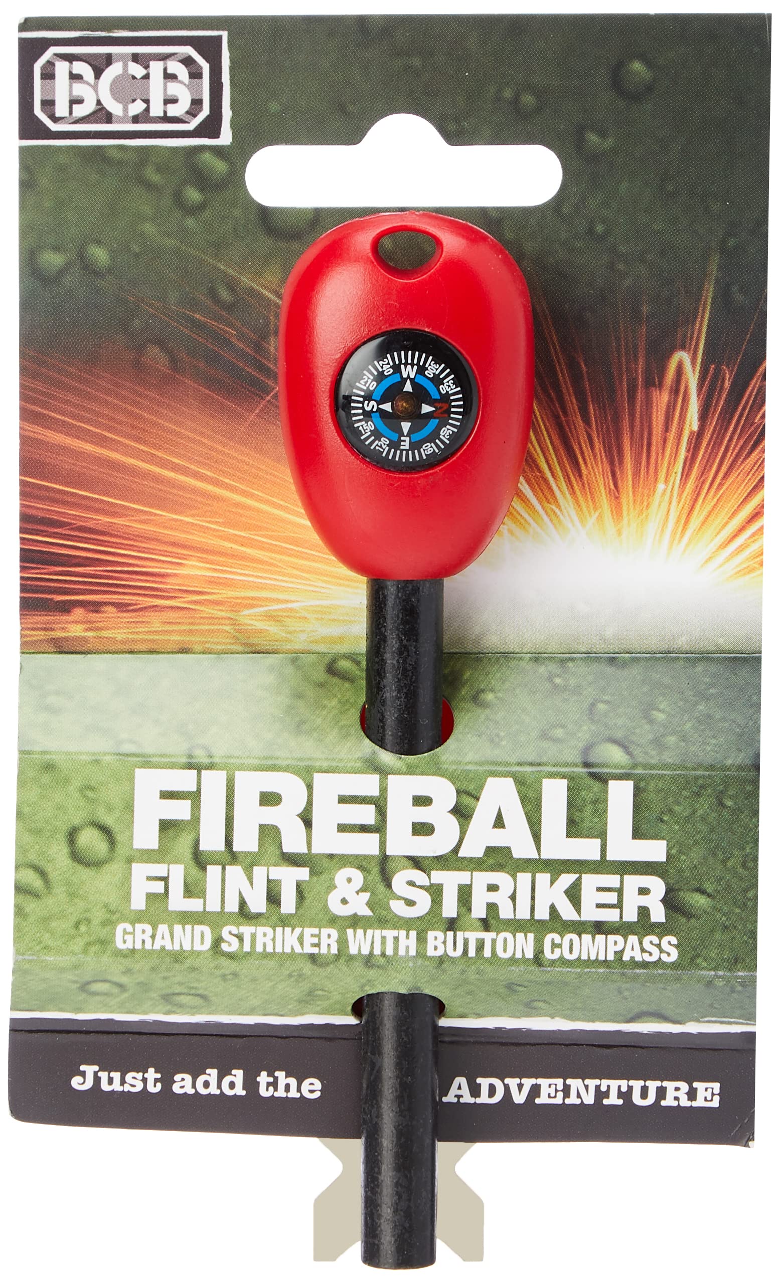 Bushcraft BCB Fireball Flint and Striker (Grand) - Red
