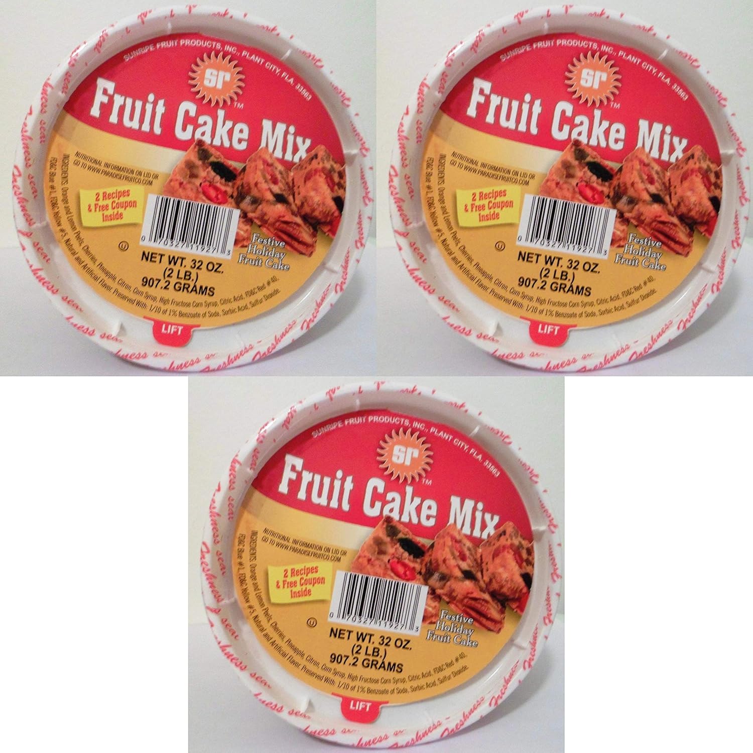 Sunripe Fruit Cake Mix (32 oz./2 LB) Pack of 3 Grocery