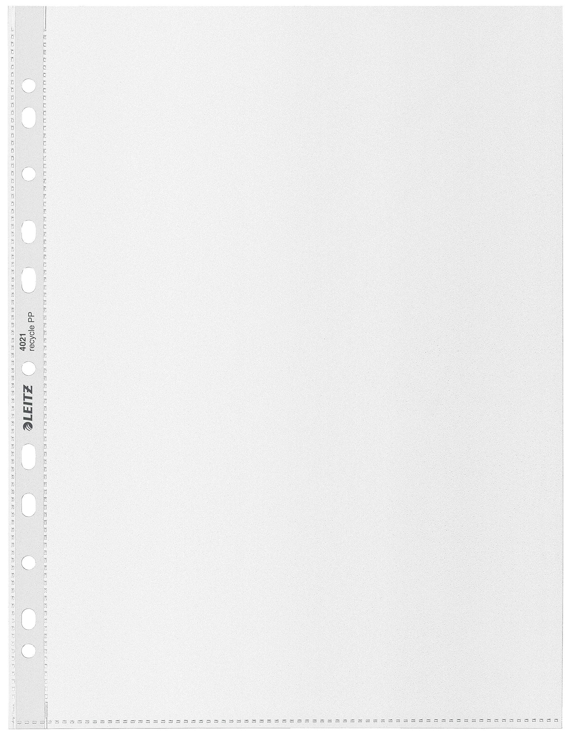 Leitz A4 Maxi Pockets, Pack of 25, Holds 80 Sheets, Punched Plastic Sleeves, 100 Micron Thick, 100% Recyclable, Eco Friendly, Recycle Range, 40210003, Clear