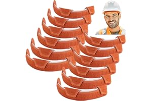 PURPLE STAR 1N 12 Pcs Hard Hat Sweatband- Cotton Washable Hard Hat Self Adhesive Sweat Band Liner- Reusable Hard Hat Helmet Sweat Pads for Hard Hat Accessories