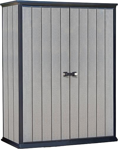 Keter 228430 High Store Vertical Outdoor Storage Shed Compact Space Saving