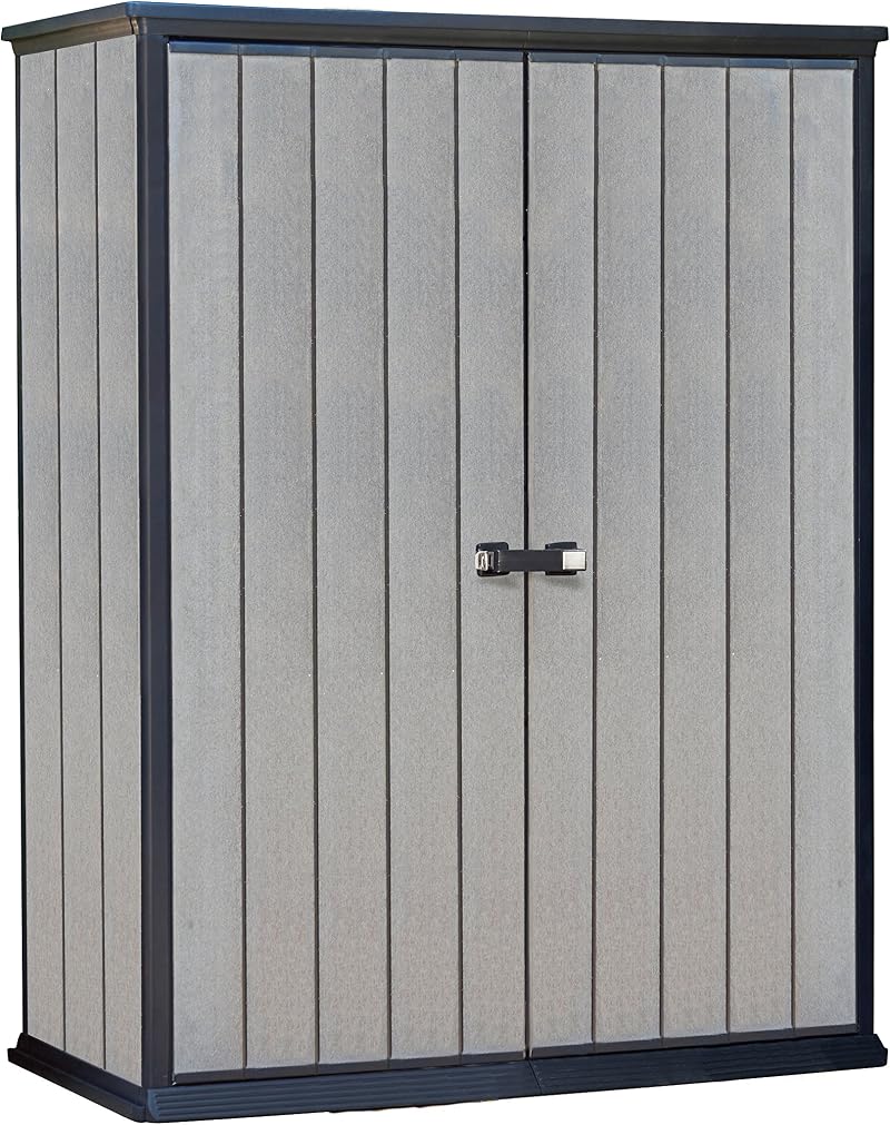 Keter 228430 High Store Vertical Outdoor Storage Shed Compact Space Saving