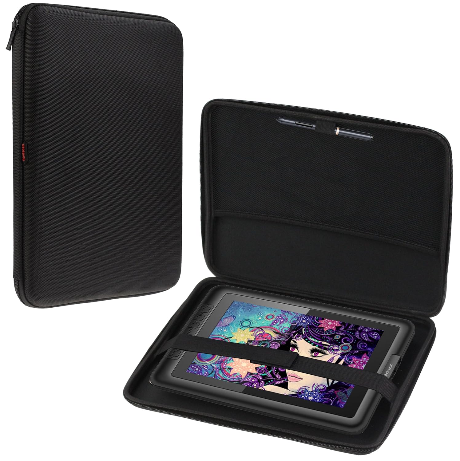 Navitech Black Rugged Hard Graphics Tablet Case / Bag Compatible With