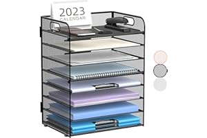JMHUD 8-Tier Paper Letter Tray Organizer with Handles, Desk Organizers & Accessories, Desk Paper Organizer for Office, Home o