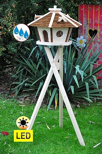 Solid Wood Bird House Extra Large Waterproof With Stand Winter