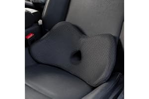 QYILAY Lumbar Support Pillow for Car, 2 in 1 Memory Foam Lower Back Support Cushion, Fill Bucket Seat and Sciatica Pain Relief Pillow, Back Support Pillow for Car, Office Chair, Wheelchair.