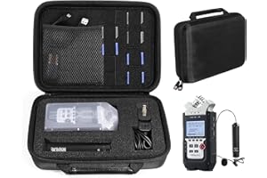 WGEAR Professional Portable Recorder Case with DIY foam inlay for ZOOM H1, H2N, H5, H4N, H6, F8, Q8 Handy Music Recorders, Charger, Mic Tripod Adapter and Accessories (Polyester Black)