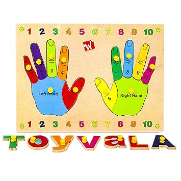 Toyvala Pinewood Wooden Jigsaw Puzzle Board for Kids - Hand and Finger - Learning & Educational Gift for Kids