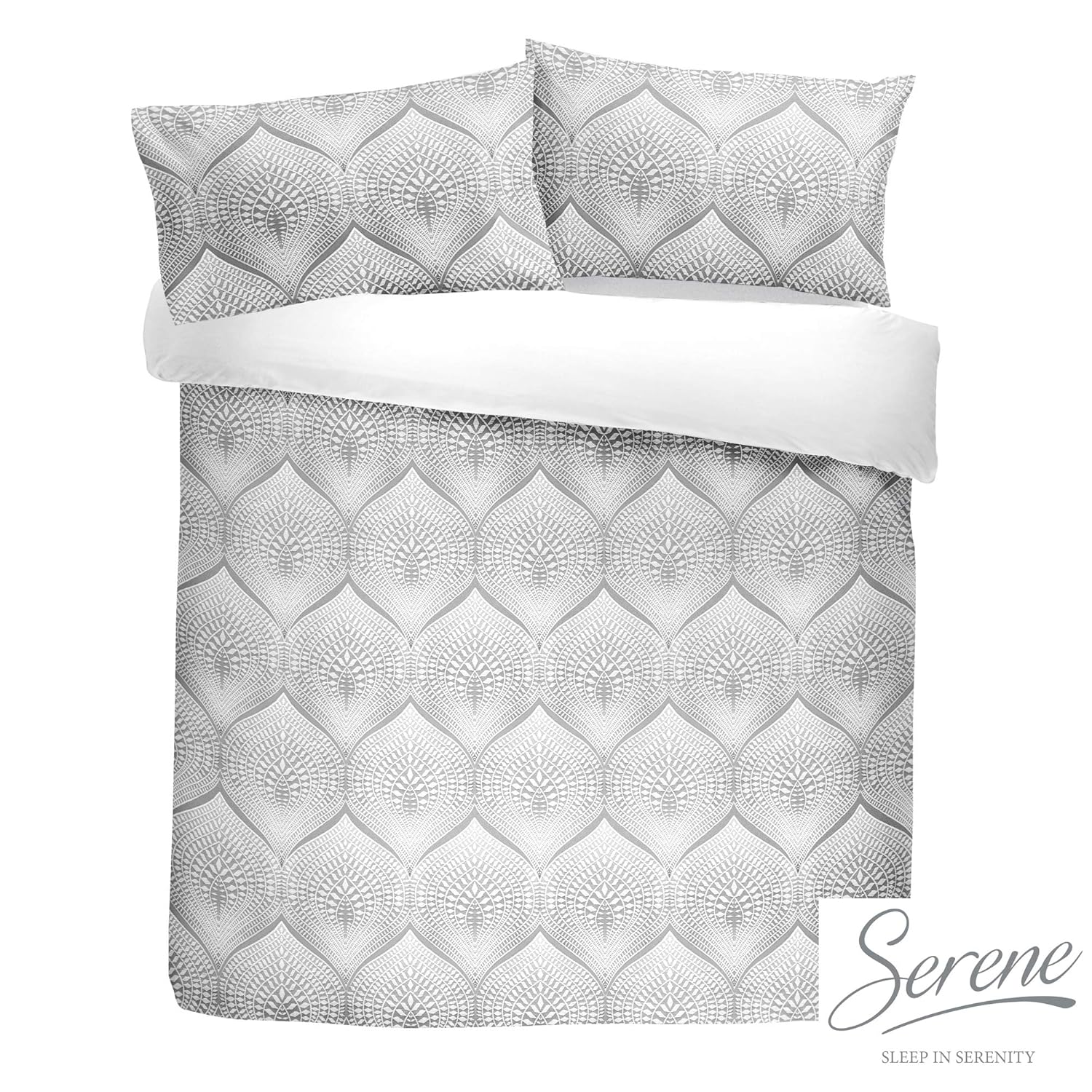 Curtains Silver Slate Portobello Geometric Weave Duvet Cover Set