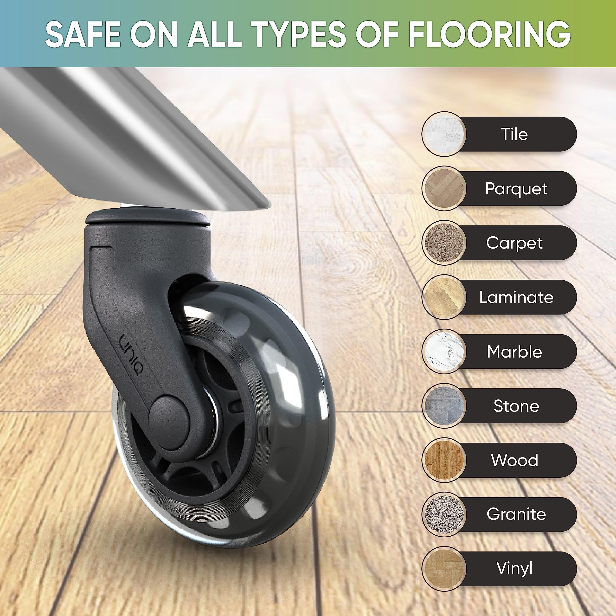 Mua Replacement Office Chair Wheels for Carpet, Wood & Tile, Set of 5 Premium Quality Office