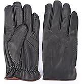 MaxW Men's Sheepskin Leather Gloves for Winter, Touchscreen Warm Gloves for Driving