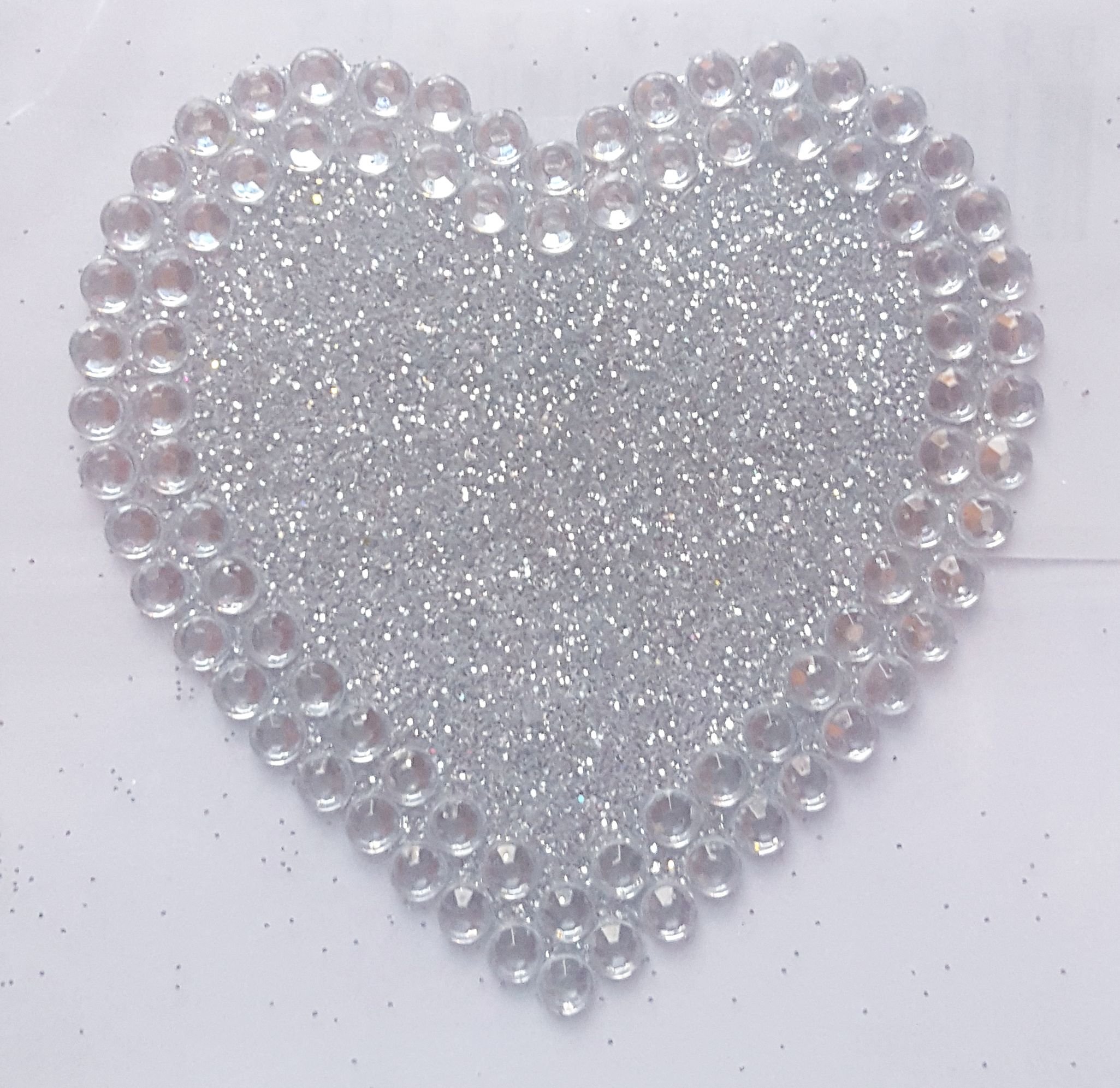 5cm Diamante Self Adhesive Glitter Heart Sticker