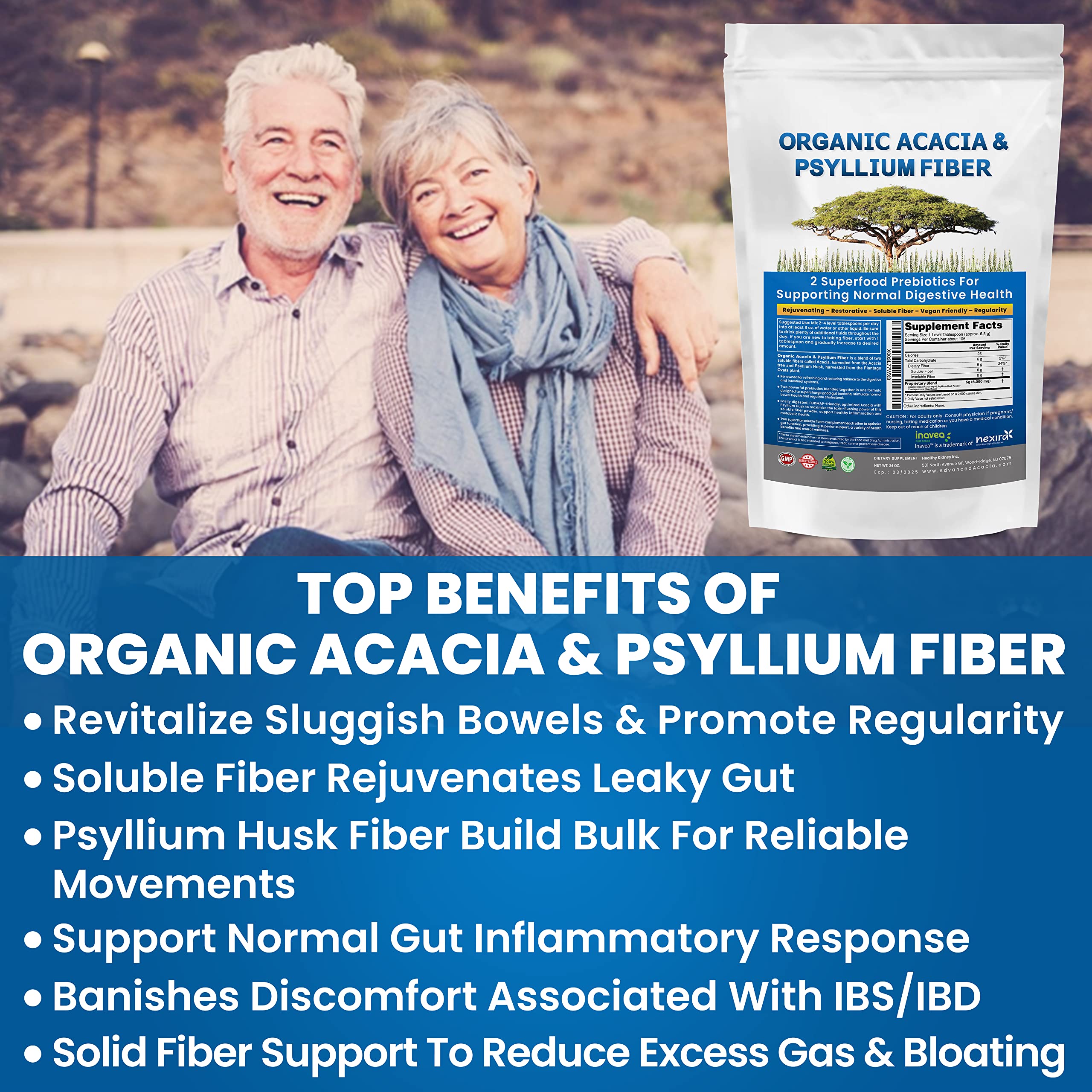 Mua Acacia & Psyllium Husk Fiber Powder 2 Organic Soluble Fiber