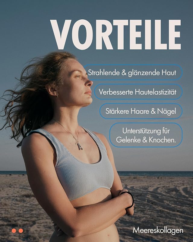 Meereskollagen, reines, hochwertiges hydrolysiertes Marine-Kollagen vom Typ 1 mit den Vitaminen C, E, B12, Kupfer, Zink und Jod, für Damen und Herren, 1200mg, 120 Stück (1er-Pack)