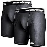 COOLOMG Men Compression Shorts with Cup Pocket Sliding Underwear for Baseball Football Lacrosse, NO Cup