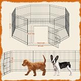 Yaheetech 61cm Metal Pet Playpen 8 Panel Foldable Indoor Outdoor Black view 4