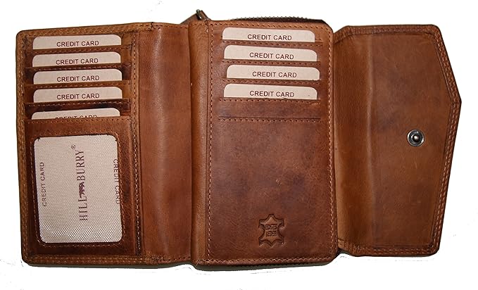 Hill Burry Vintage Leder Damen Portmonnaie / Geldbörse HB13092 (vintage brown)