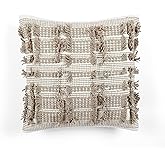 Lush Decor Spencer Decorative Throw Pillow, 20" W x 20" L, Taupe - Square Pillow - Throw Pillows For Bed, Couch, Or Chair