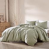 Riverbrook Home Washed Linen Comforter Set, King, Logan - Sage, 3 Piece Set