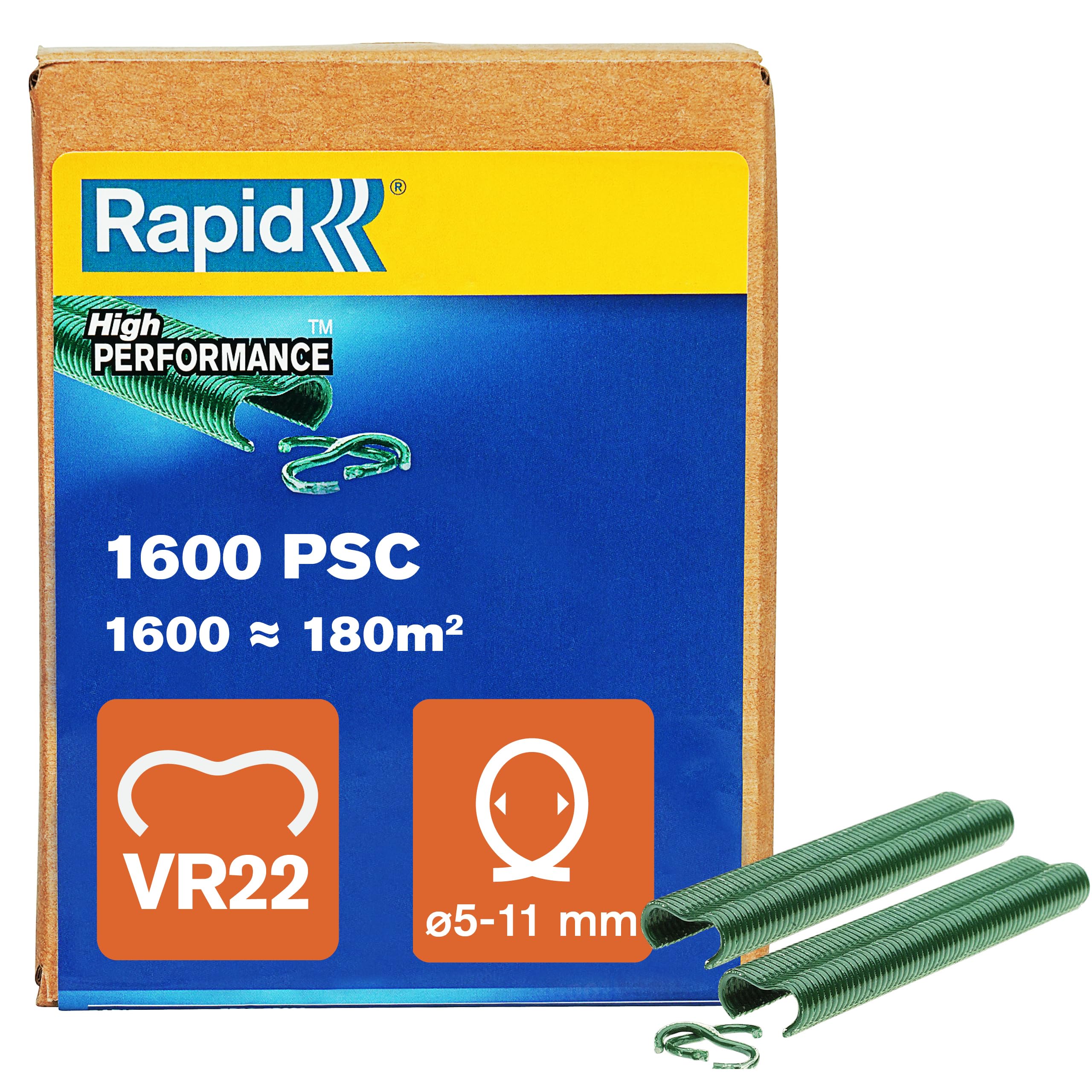 Rapid VR22 Galvanized Fence Hogrings with Green PET Coating, Suitable for 5-11 mm Netting Wire, Ideal for Securing Cages and Fencing, 1600 Pieces, Boxed (40108811) — image 1