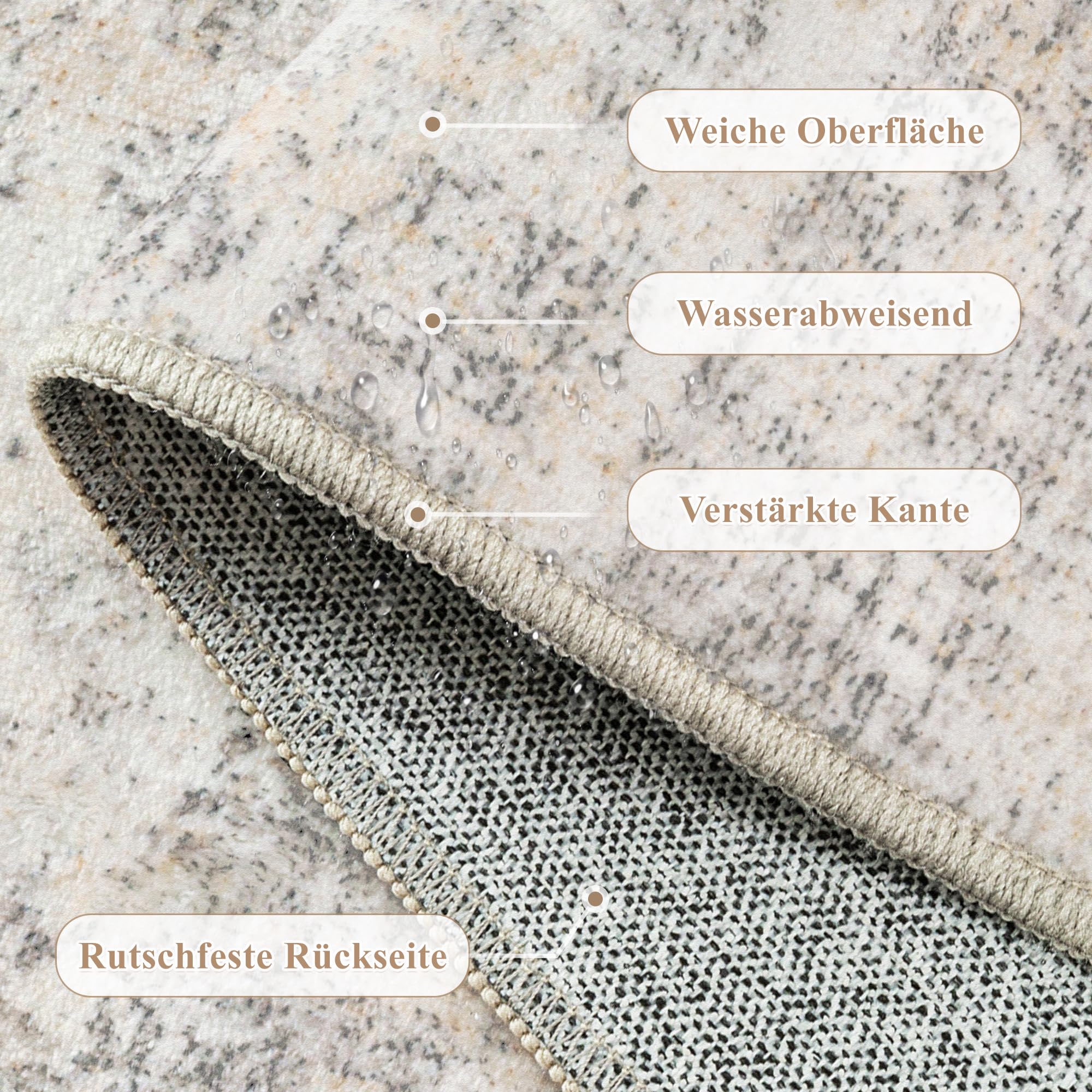 HUGEAR Waschbare Teppiche Gegend Teppich 240 X 300cm Beige Grau Modern Abstrakt Wohnzimmer Schlafzimmer Teppisch Groß rutschfest Kurzflor Weich Rugs for Living Room Carpet for Esszimmer Büro 5