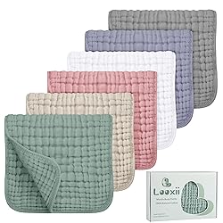 Looxii Muslin Burp Cloths 100% Cotton Muslin Cloths