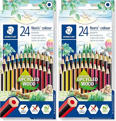 Staedtler 185 CD24 Noris Colour Pencil 24 Assorted Colours Pack 48 Pencils