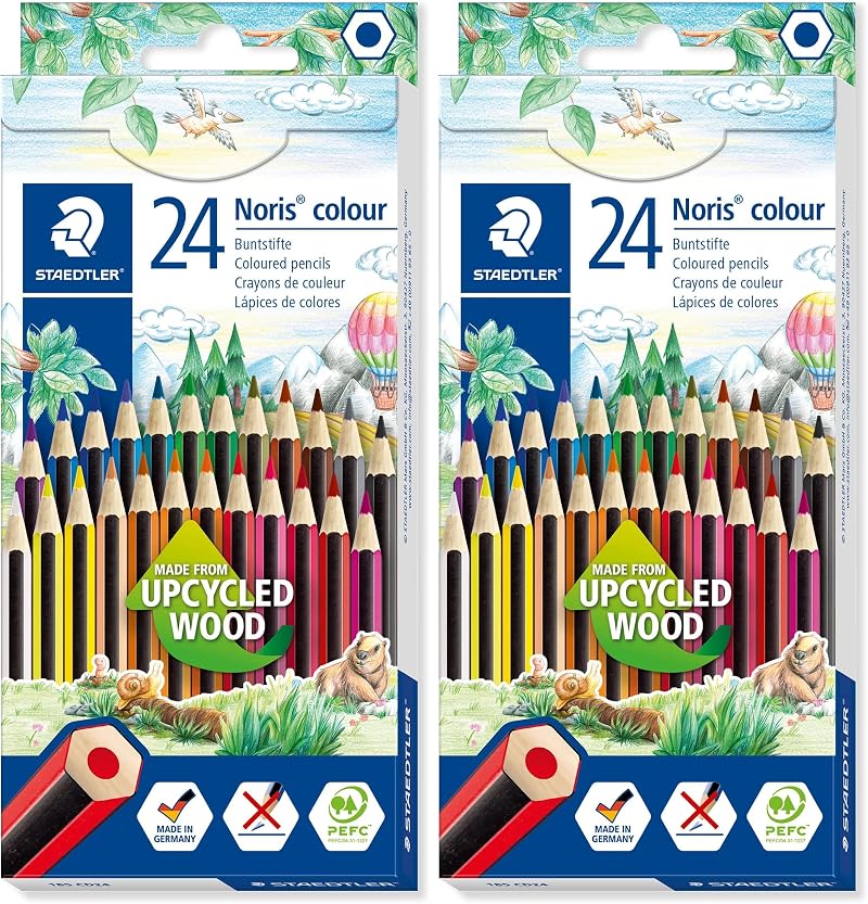 Staedtler 185 CD24 Noris Colour Pencil 24 Assorted Colours Pack 48 Pencils