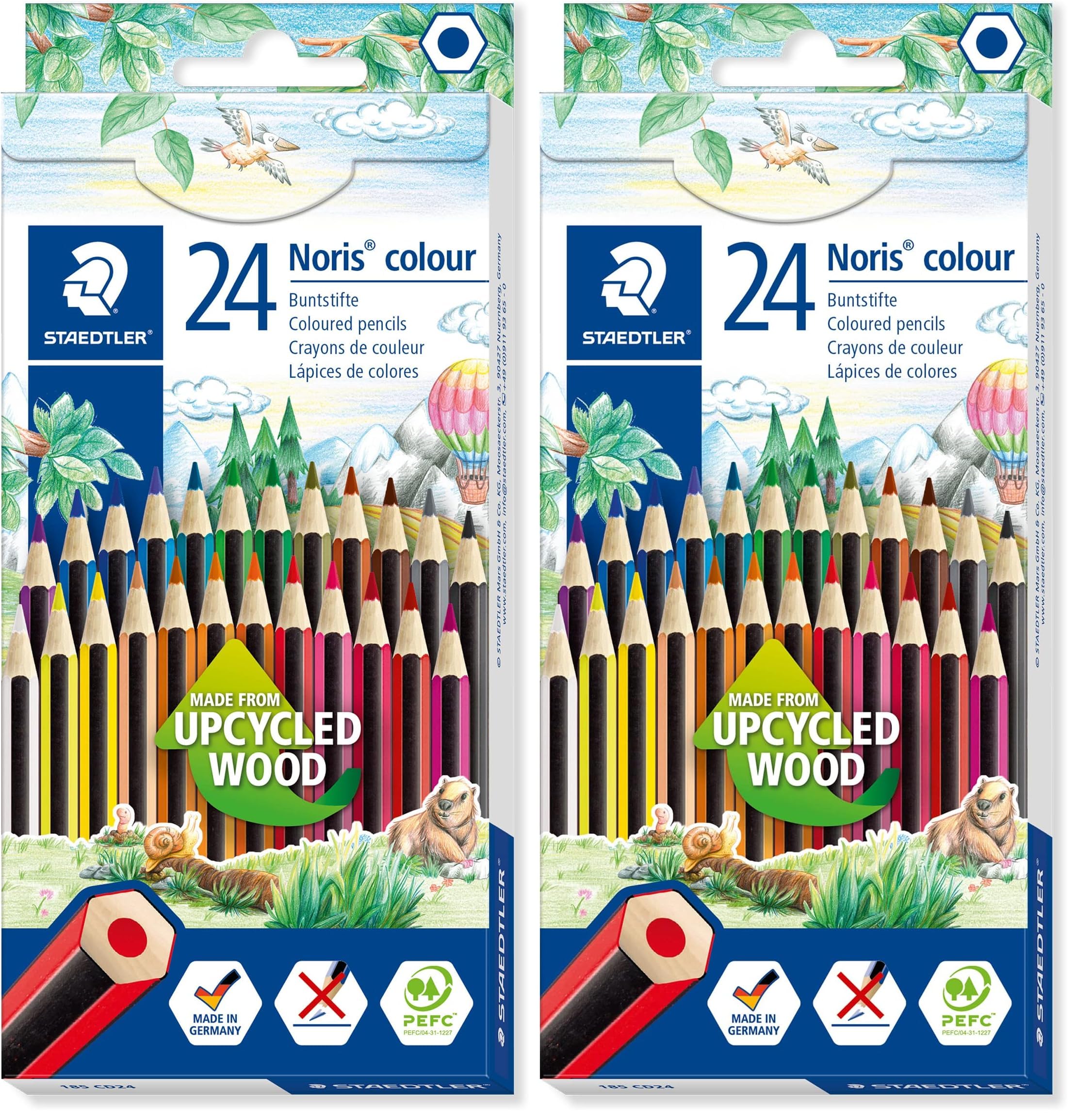 STAEDTLER 185 CD24 Noris Colour Pencil - 24 Assorted Colours (Pack of 48 Pencils)
