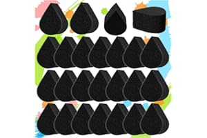 BNJZWJJ 25 Pcs Face Paint Sponges for Kids and Adults Face Painting, Water Droplet Shape Face Makeup Use Paint Sponges, Black Face Painting Kit Professional for Valentine's Day Gifts, Halloween Make Up Supply