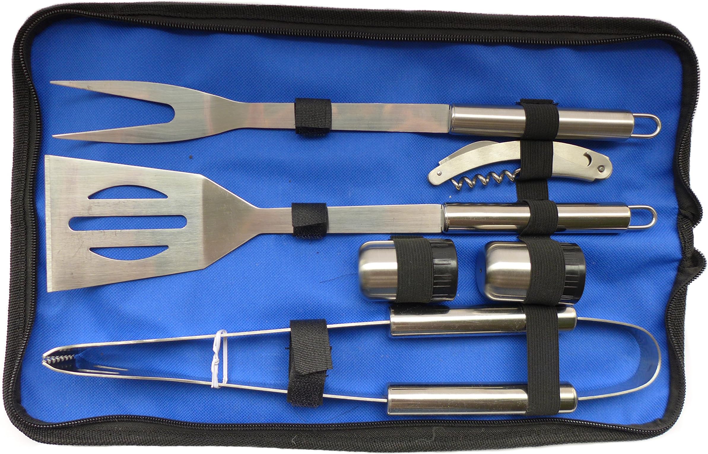Snoogg 36656 3699-hg BBQ Tool Set, Quality Barbecue Toolset, Tongs, Fork, Burger Flipper, S, 6, Blue