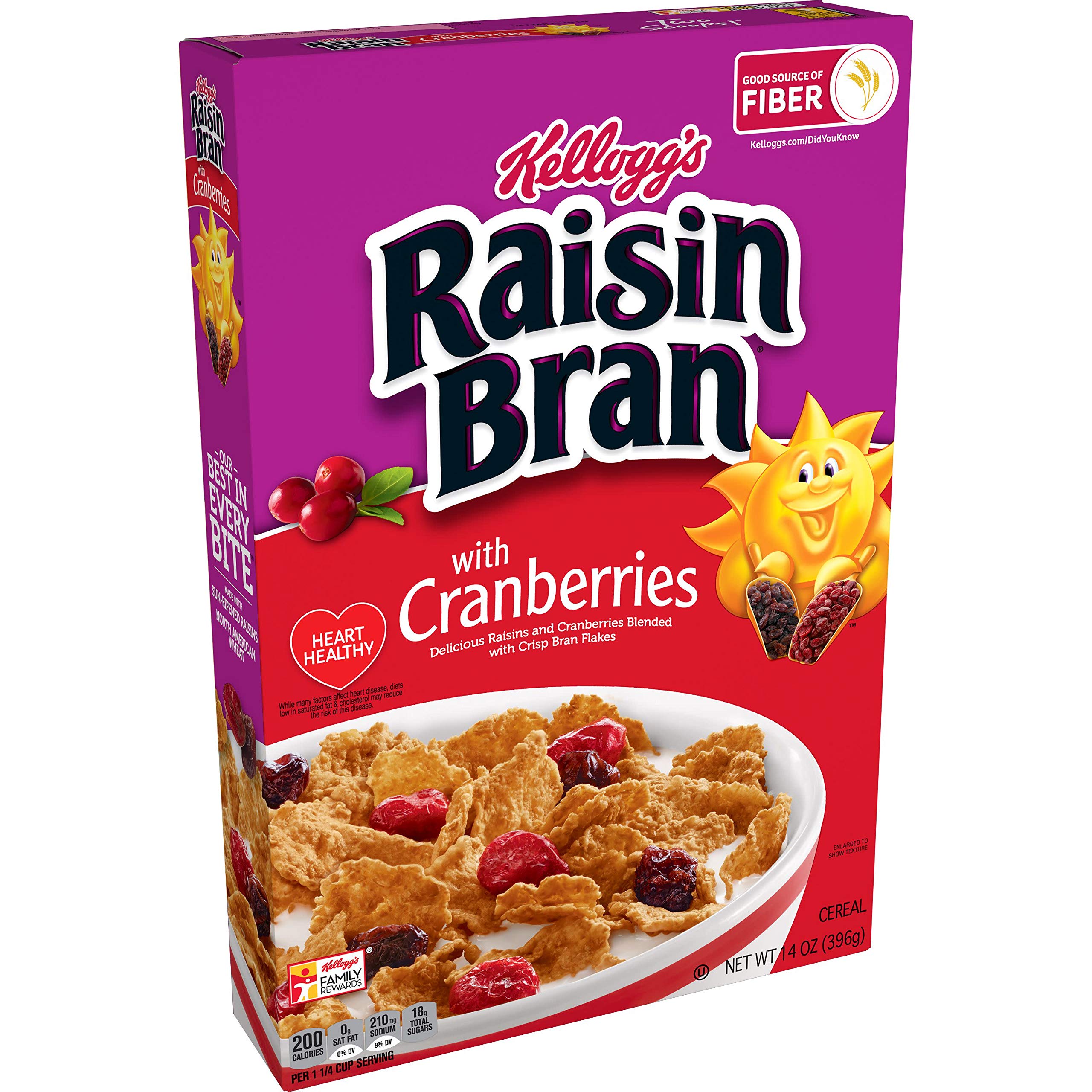Kellogg's Raisin Bran Breakfast Cereal, Fiber Cereal, Made with Real
