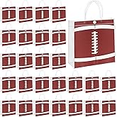 MIMIND 30 Pieces Football Gift Bags with Handles Football Party Favors Goodie Treat Bags, Clear PVC Bags 8 x 8 x 3.15 Inch Gift Wrap Tote Bags for Sport Theme Birthday Party Supplies