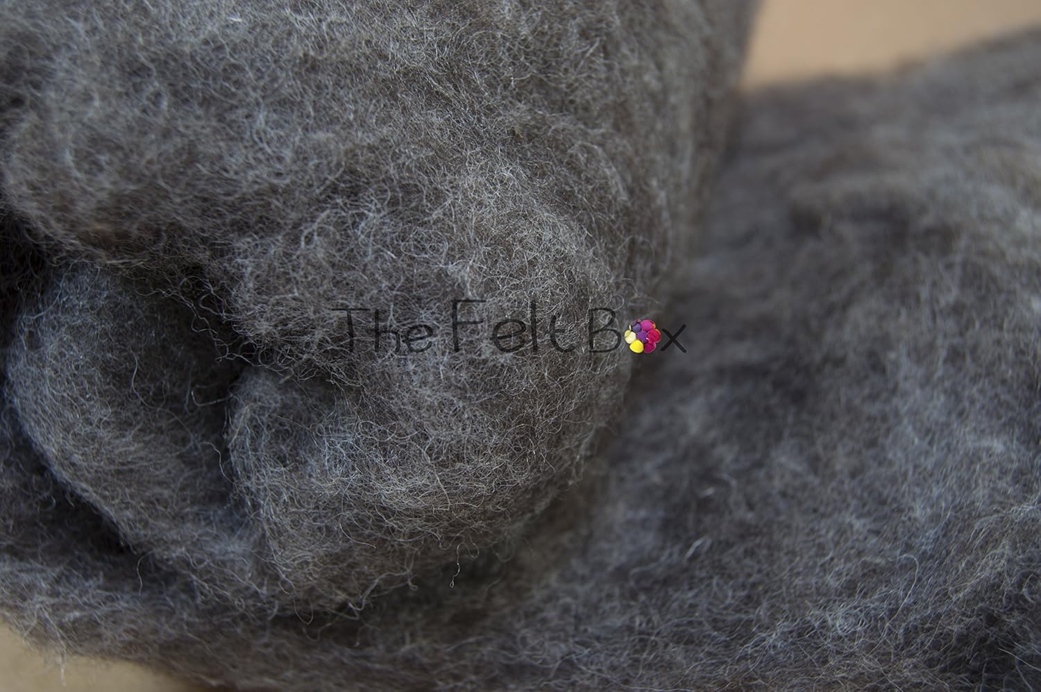 The Felt Box Core Wool Needle Felting, Carded Batt, Wool Felt Natural Brown Corriedale 200 Grams 7 Oz - Image 5