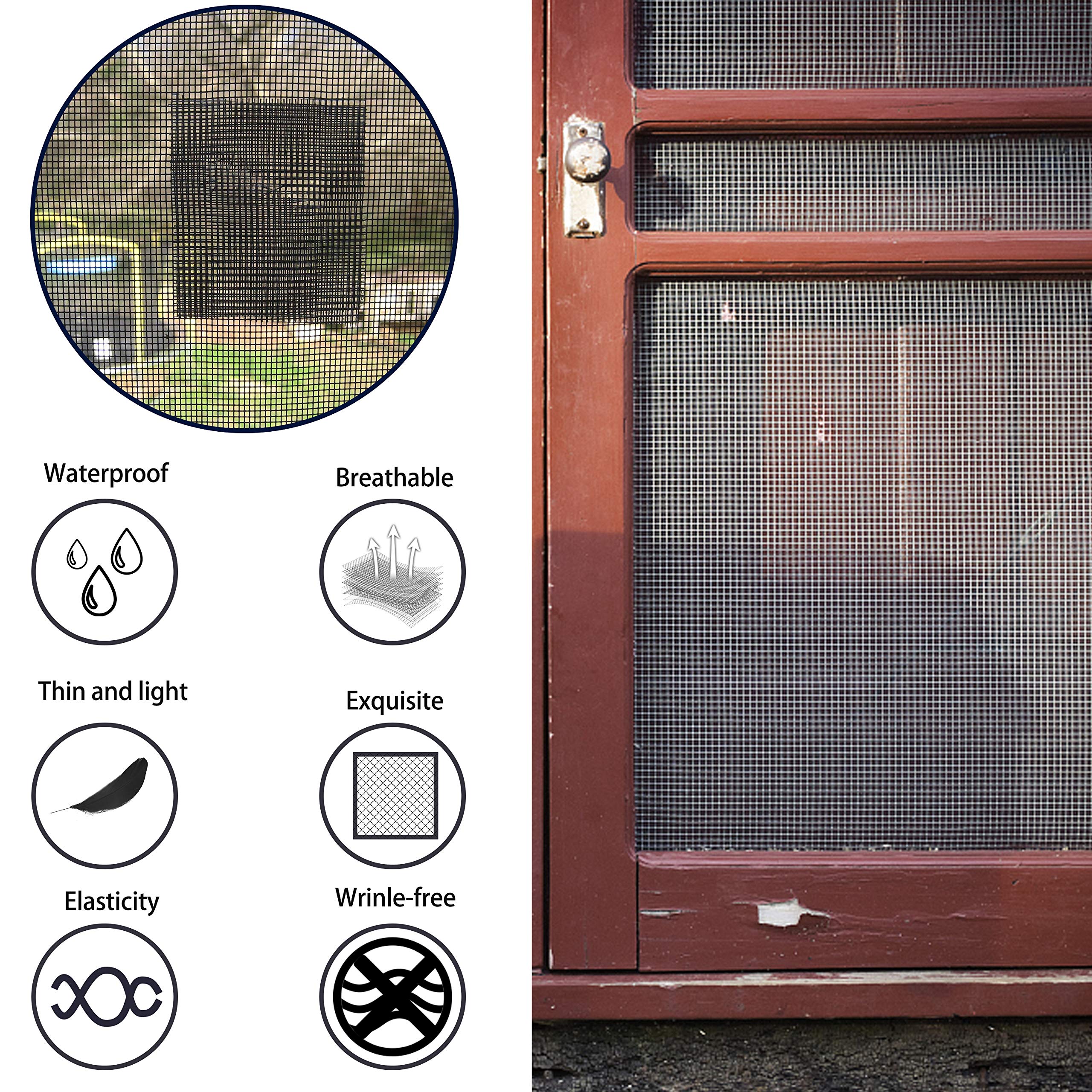 LEKNES Screen Repair Kit,Door Window Screen Repair Tape Fiberglass