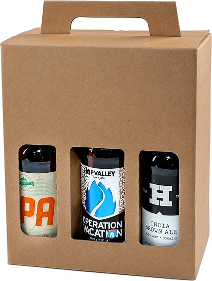 Botella de cerveza y sidra, caja de cartón resistente para 6 botellas de 330 ml, un