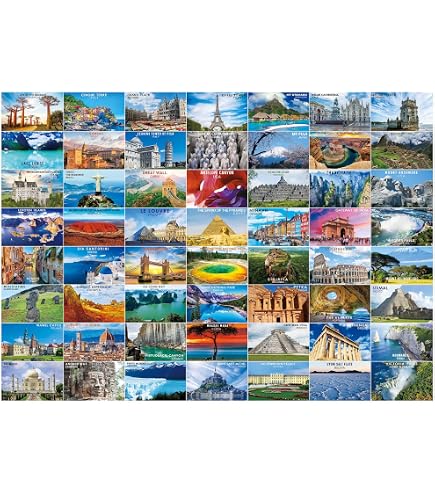 Vintage Weltreise-Puzzle 1000 Teile – Sehenswürdigkeiten Von Paris Bis Rom | Erwachsenenpuzzle