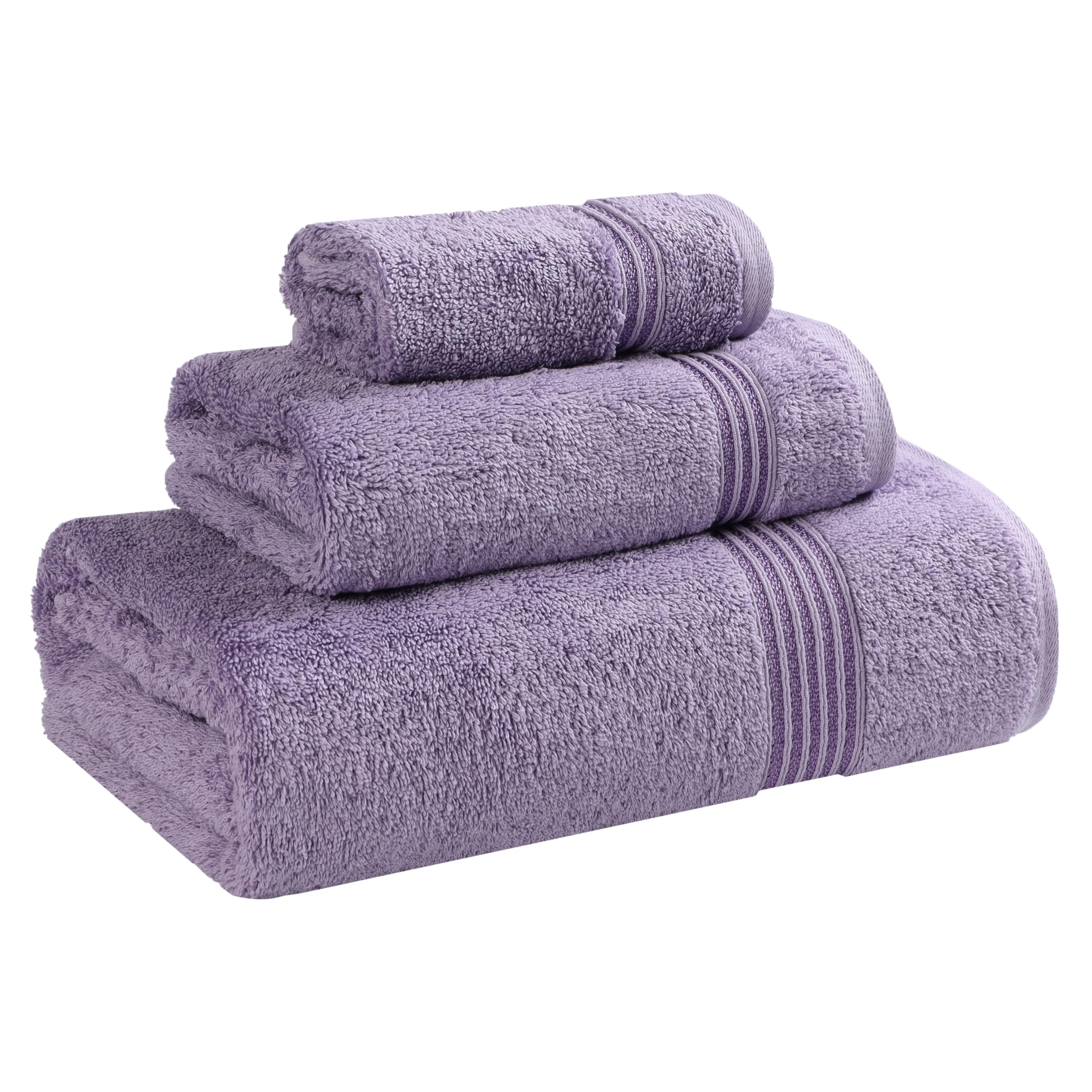 Superior Collection Long-Staple Combed Cotton 3-Piece Towel Set, Royal Purple, 27 x 41 x 5 cm