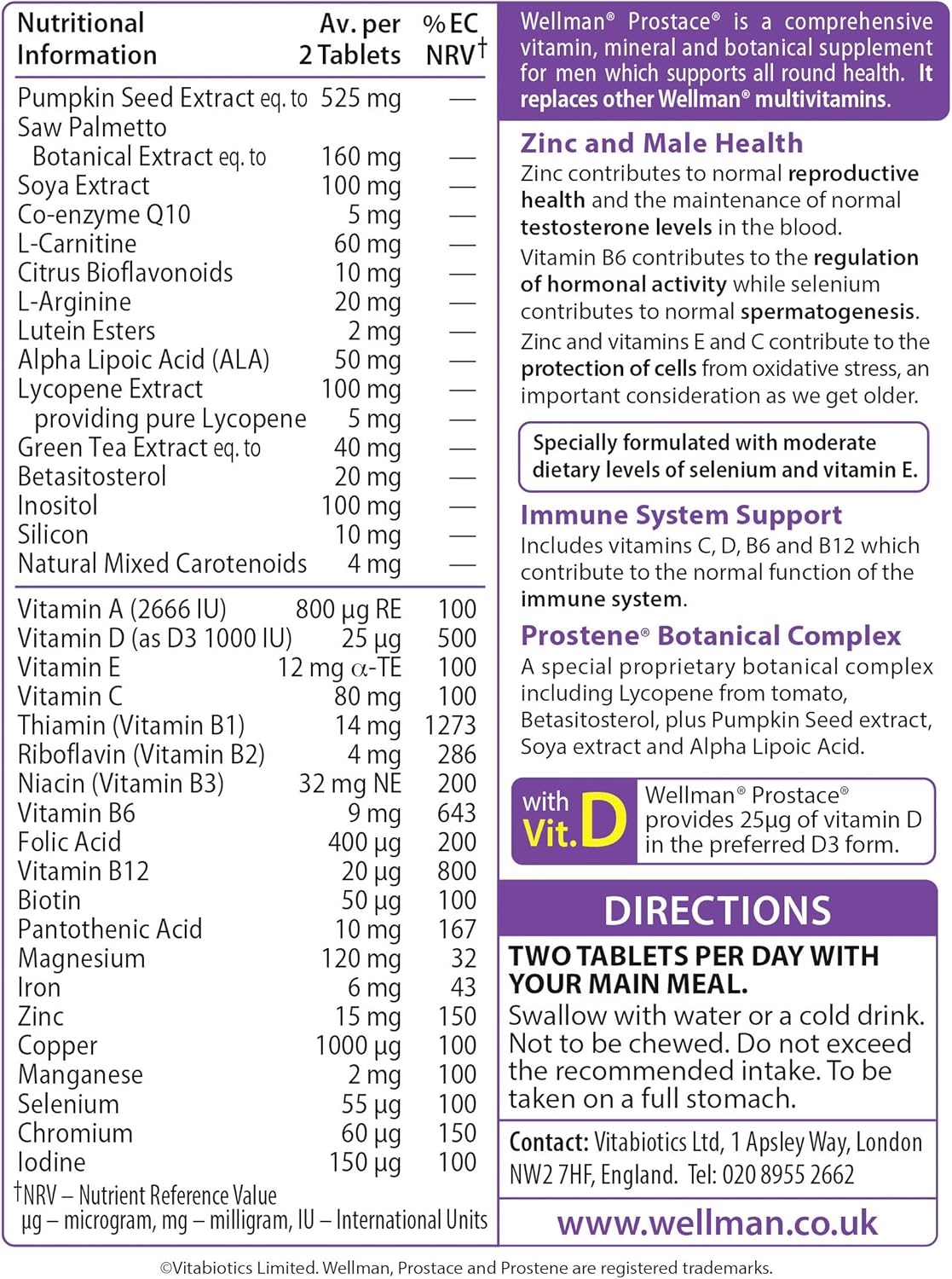 Wellman Prostace Vitaminology