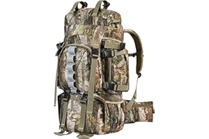 WILD CEDAR Hunting Backpack for Men, 60/80L Camo Backpack with Waterproof Rain Cover, 600D Hunting Pack for Hunters