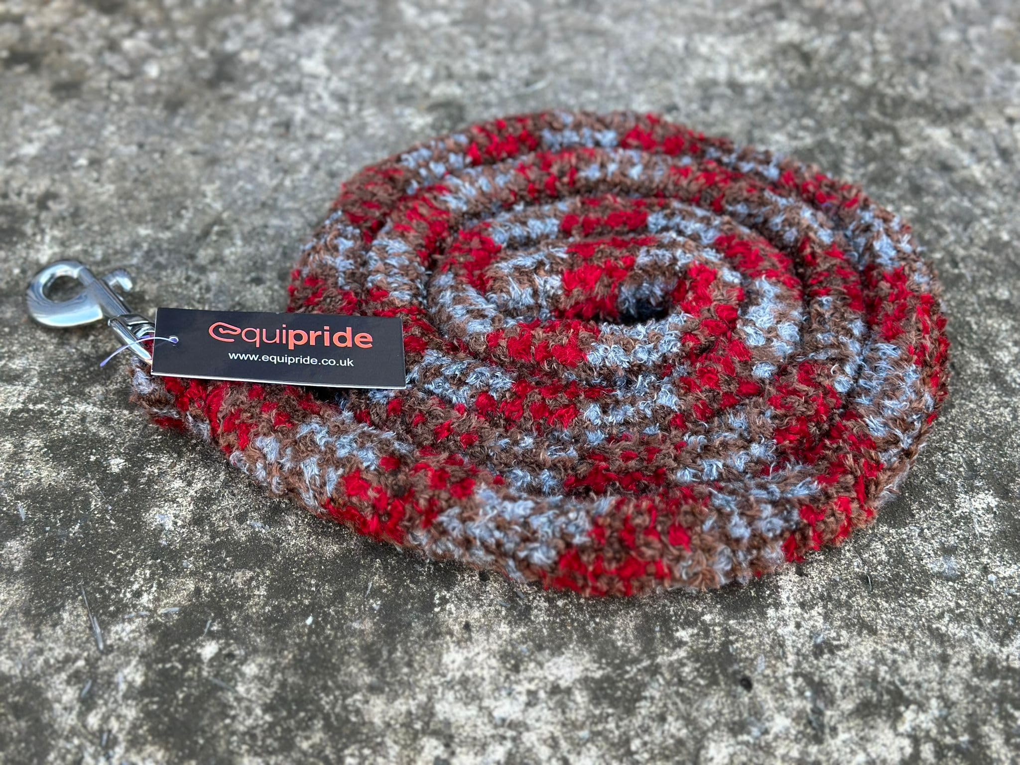 Horse Lead Rope for Headcollar Dog Leash Super Soft Grip (Red/Brown/Baby Blue)