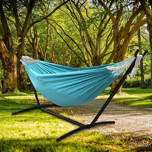 SZHLUX Double Hammock with Stand Included 450lb Capacity Steel