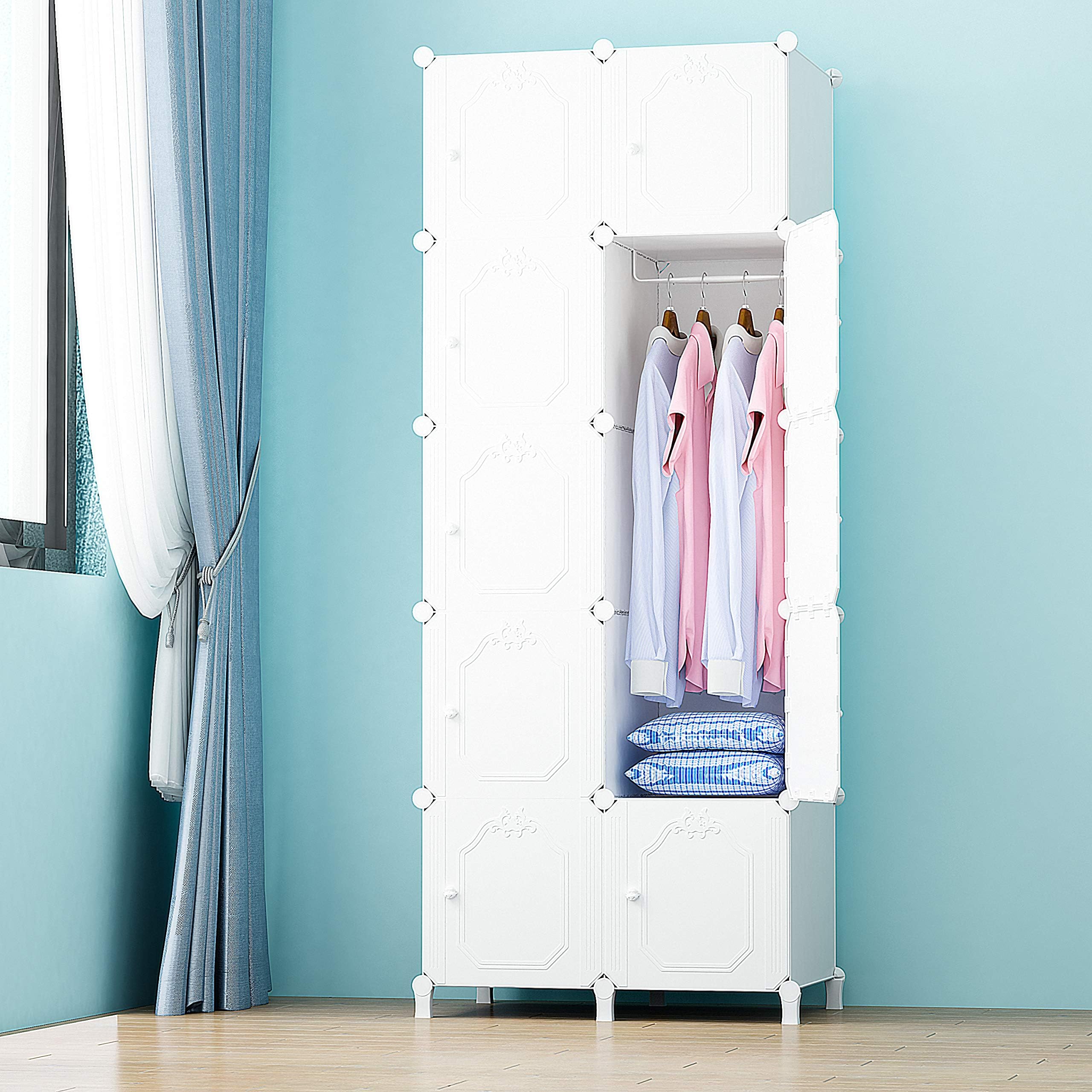 PREMAG Wardrobe Made of Plastic Modules for Storage of Clothes, Accessories, Toys, Towels, or Books. for Home or Office (10 Cubes)