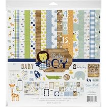 Álbum De Recortes Baby MCS - 32,5x34,5cm, Páginas 30,5x30,5cm, Design Colcha Azul, Lindo Pra Guardar Lembranças